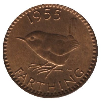 British 1955 Farthing Value