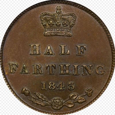 British 1843 Half Farthing Value