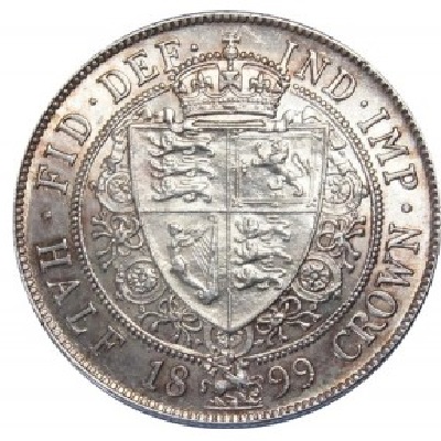 British 1899 Halfcrown Value
