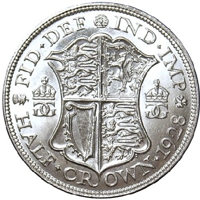 British 1928 Halfcrown Value