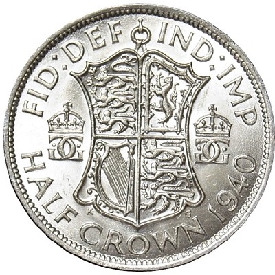 British 1940 Halfcrown Value