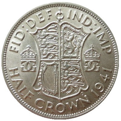 British 1941 Halfcrown Value