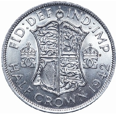 British 1942 Halfcrown Value