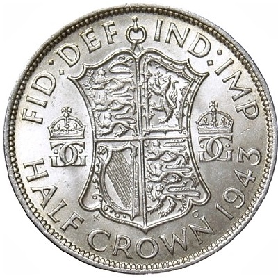 British 1943 Halfcrown Value