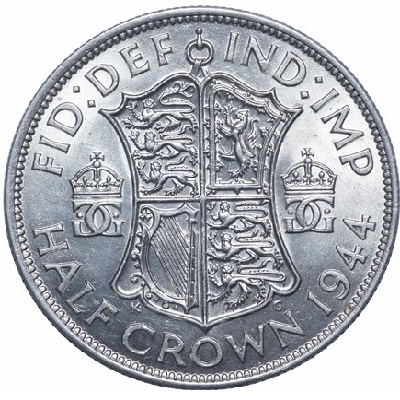 British 1944 Halfcrown Value