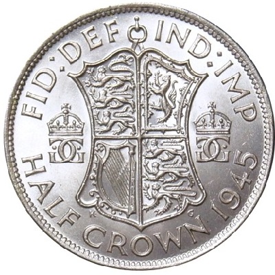 British 1945 Halfcrown Value