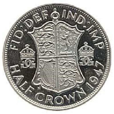 British 1947 Halfcrown Value