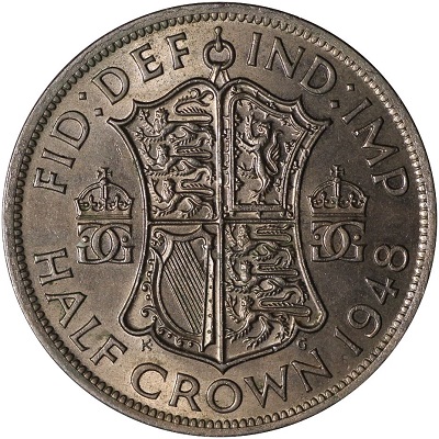 British 1948 Halfcrown Value