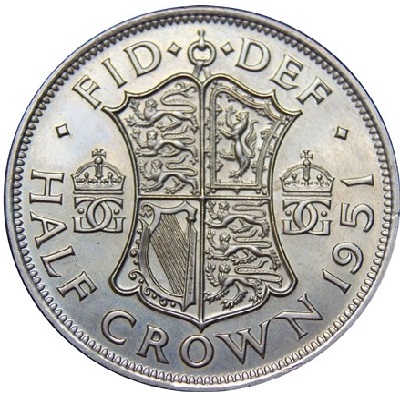 British 1951 Halfcrown Value