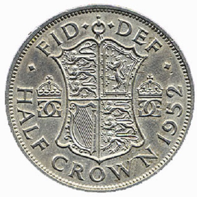 British 1952 Halfcrown Value