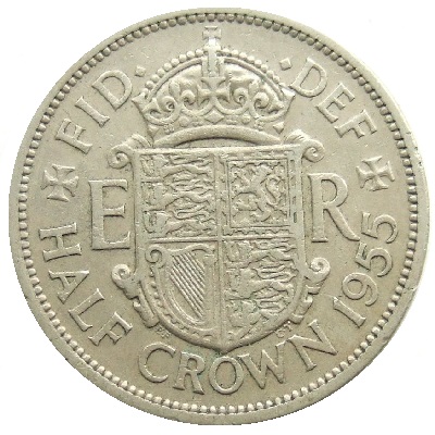 British 1955 Halfcrown Value