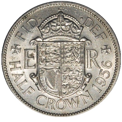 British 1956 Halfcrown Value