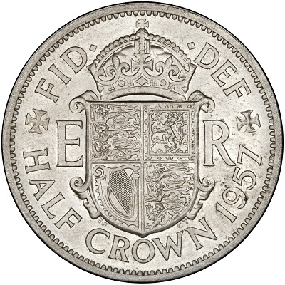British 1957 Halfcrown Value