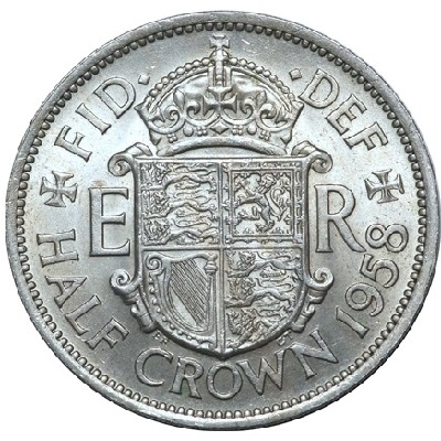 British 1958 Halfcrown Value