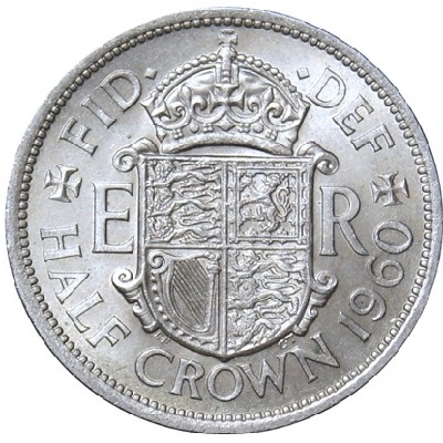 British 1960 Halfcrown Value
