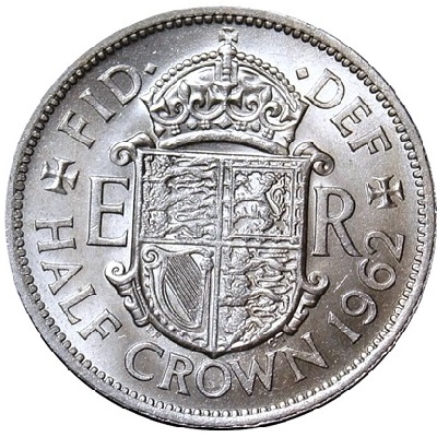 British 1962 Halfcrown Value