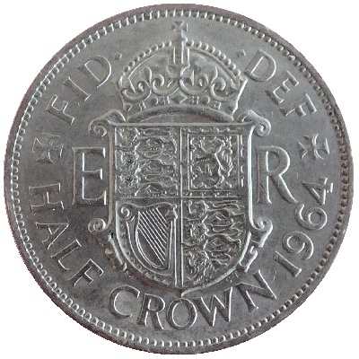 British 1964 Halfcrown Value
