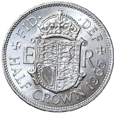 British 1965 Halfcrown Value