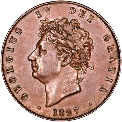 British 1827 Halfpenny