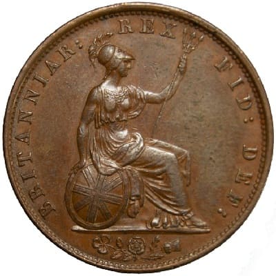 British 1837 Halfpenny Value