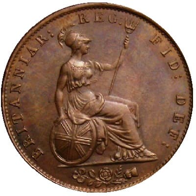 British 1843 Halfpenny Value