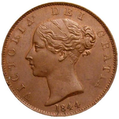 British 1844 Halfpenny