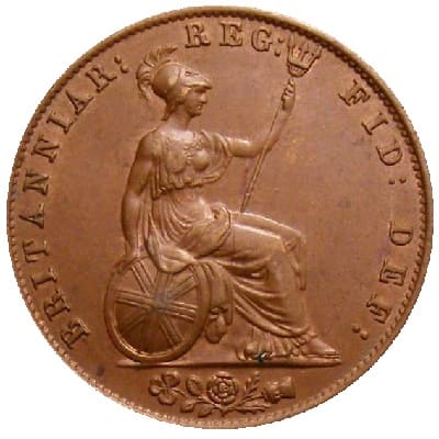 British 1844 Halfpenny Value