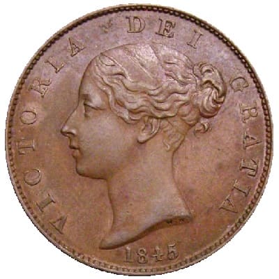 British 1845 Halfpenny