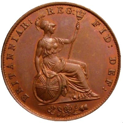 British 1846 Halfpenny Value