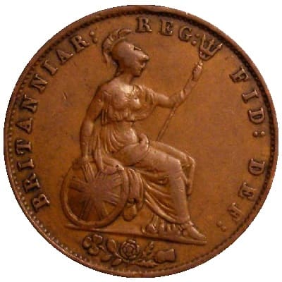 British 1854 Halfpenny Value