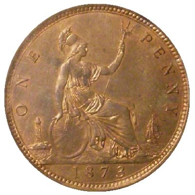 British 1873 Halfpenny Value