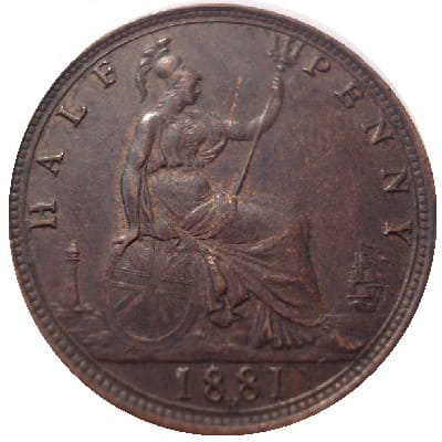 British 1881 Halfpenny