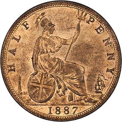 British 1887 Halfpenny Value