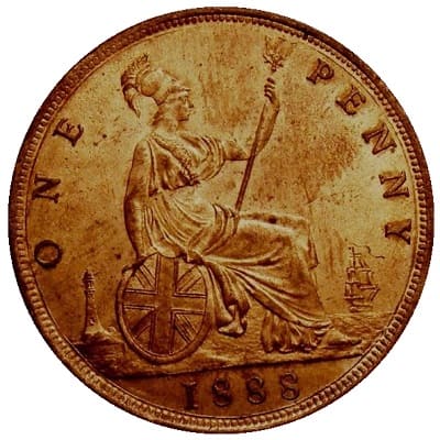 British 1888 Halfpenny Value