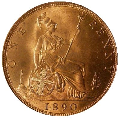 British 1890 Halfpenny Value