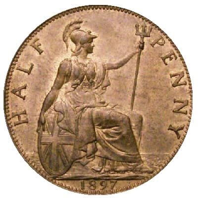 British 1897 Halfpenny Value