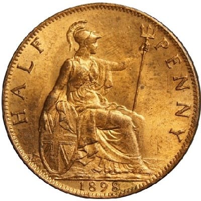 British 1898 Halfpenny Value