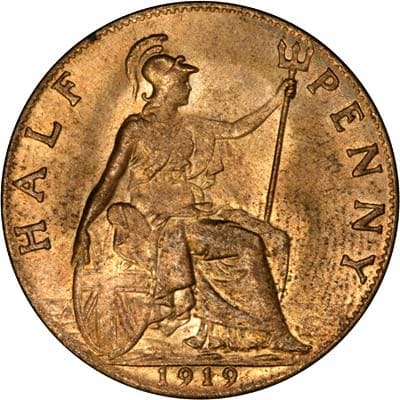 British 1919 Halfpenny Value