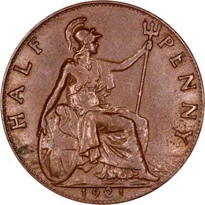 British 1921 Halfpenny Value