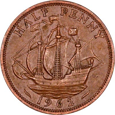British 1962 Halfpenny Value