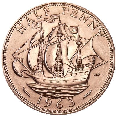 British 1963 Halfpenny Value