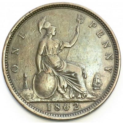 British 1862 Penny Value