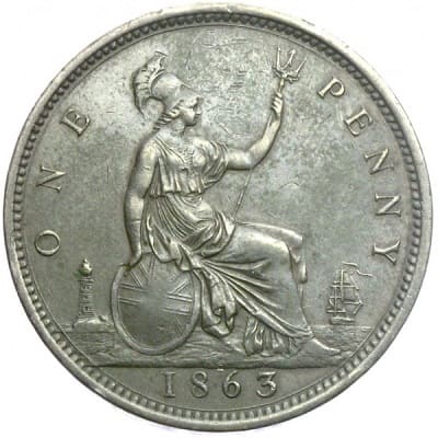 British 1863 Penny Value