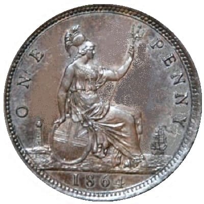 British 1864 Penny Value