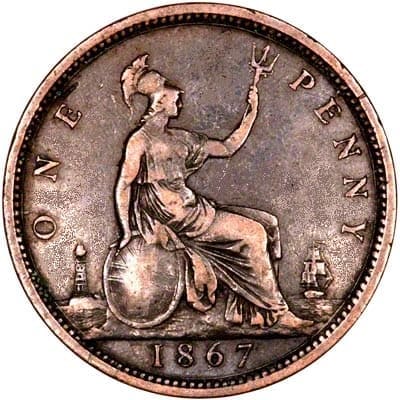 British 1867 Penny Value