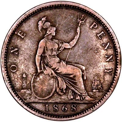 British 1868 Penny Value