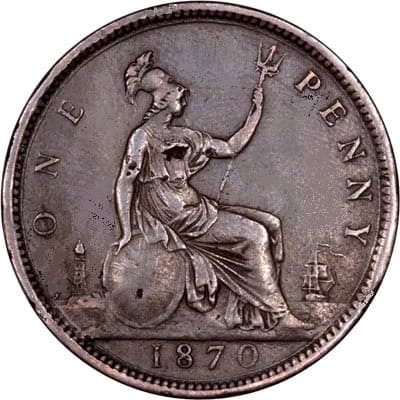 British 1870 Penny Value