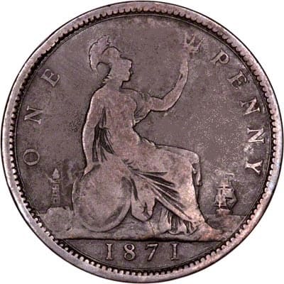 British 1871 Penny Value