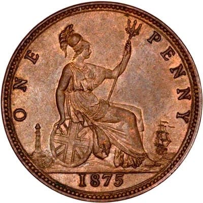 British 1875 Penny Value