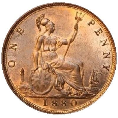 British 1880 Penny Value
